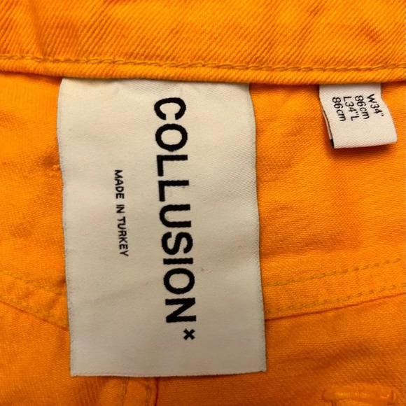ASOS COLLUSION Men’s x004 Orange Extreme Baggy Dad Jeans Size 34Wx34L - Picture 7 of 10